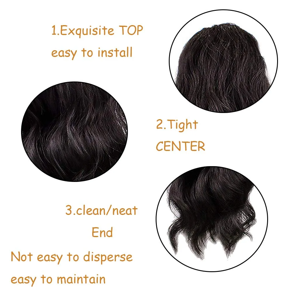 KETHBE 24 Inch Long Body Wave Ponytail hair Extension Synthetic Heat Resistant Wrap Around Drawstring Curly Wavy Ponytail Hairpieces for Women(Natural Black)