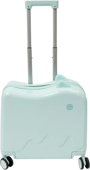 Kids Ride-On Suitcase Carry-On Luggage with Lock, Rolling children's Travel Luggage With Spinner Wheels for Study Tours, Outings (Mint Green)