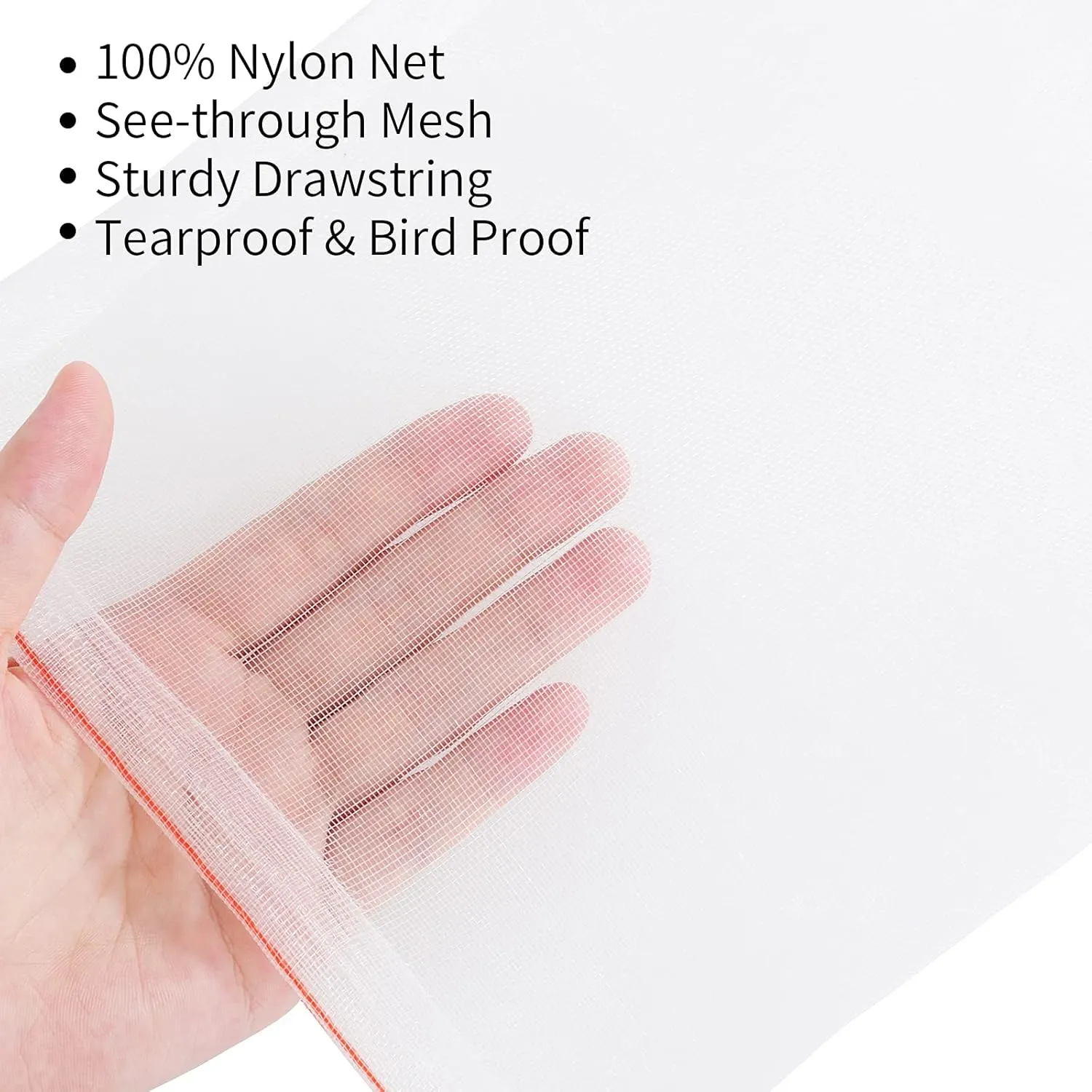 Kikhope Fruit Protection Bags, 50 Pcs 12"x8" Fruit Netting Bags, Garden Netting Bags with Drawstring, Fruit Tree Bags, Netting Barrier Bags for Protecting Fruits and Vegetables