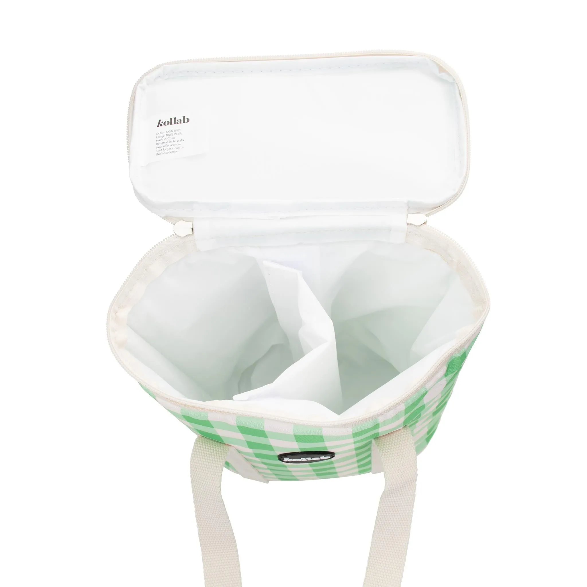 Kollab | Holiday Wine Cooler Bag | Kelly Green Check