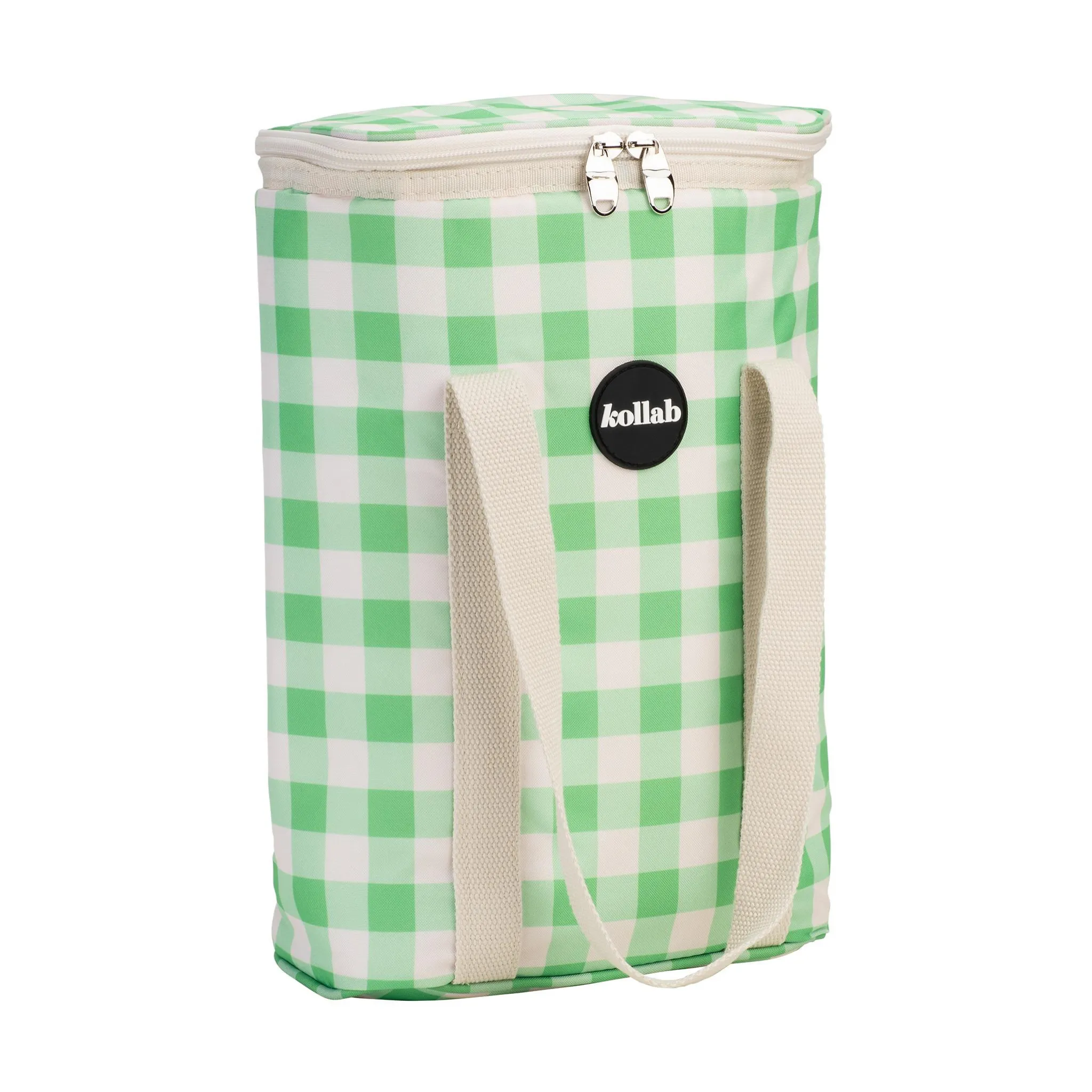 Kollab | Holiday Wine Cooler Bag | Kelly Green Check