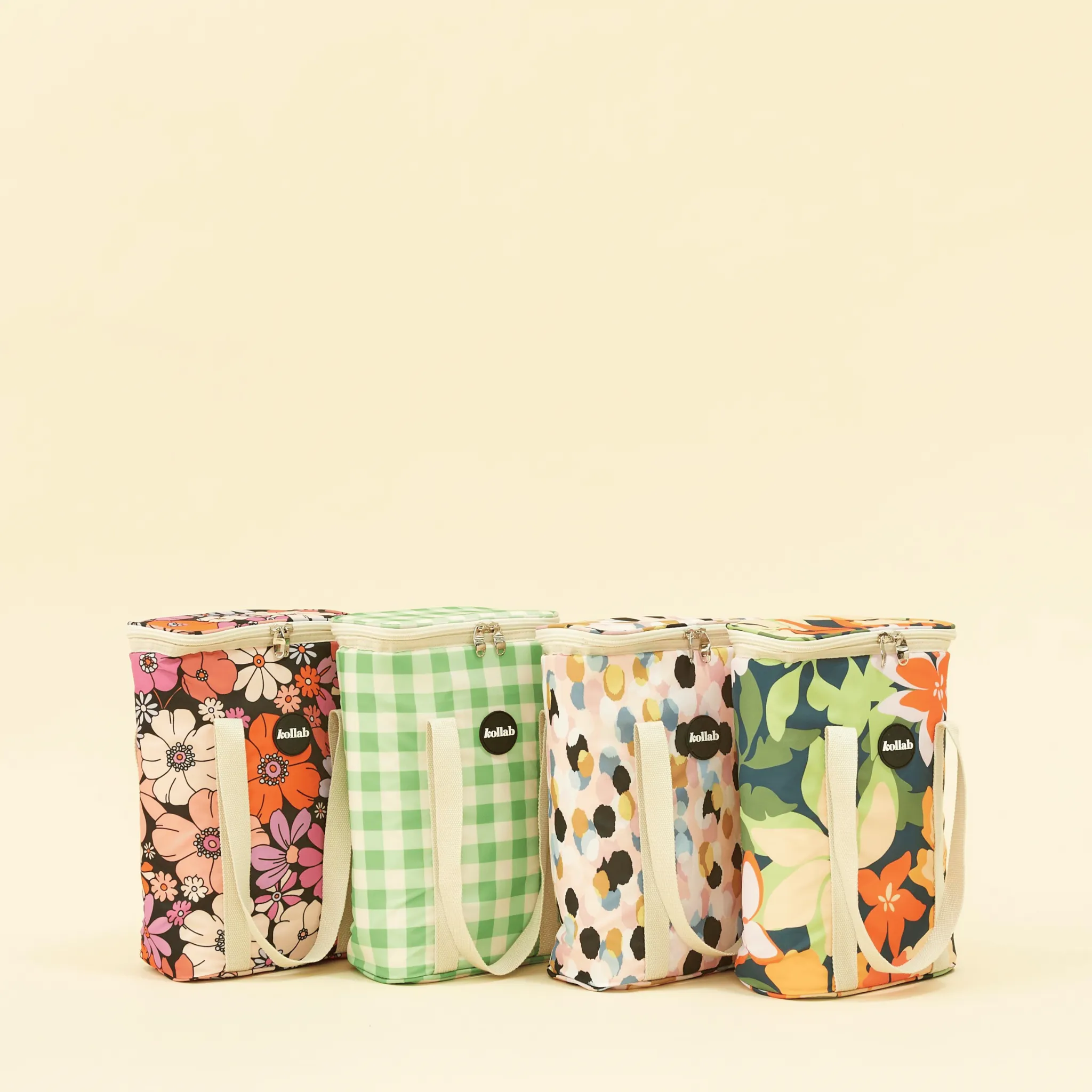 Kollab | Holiday Wine Cooler Bag | Kelly Green Check