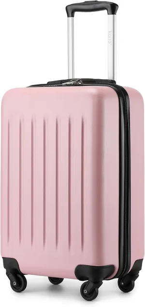 Kono 20 Inch Carry on Luggage Suitcase with Spinner Wheels, Lightweight Rolling Cabin Suitcase for Airplanes Travel (Pink, For 1-3 Days Travel)