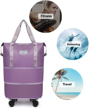 Kulken Travel Bag with Wheels, 2025 New Large Capacity Travel Bag - Universal Wheel Removable, for Short Trips (Dark Blue)