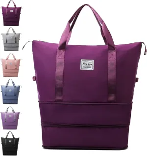 Kulken Travel Bag with Wheels, 2025 New Large Capacity Travel Bag - Universal Wheel Removable (non-wheeled, Dark Purple)