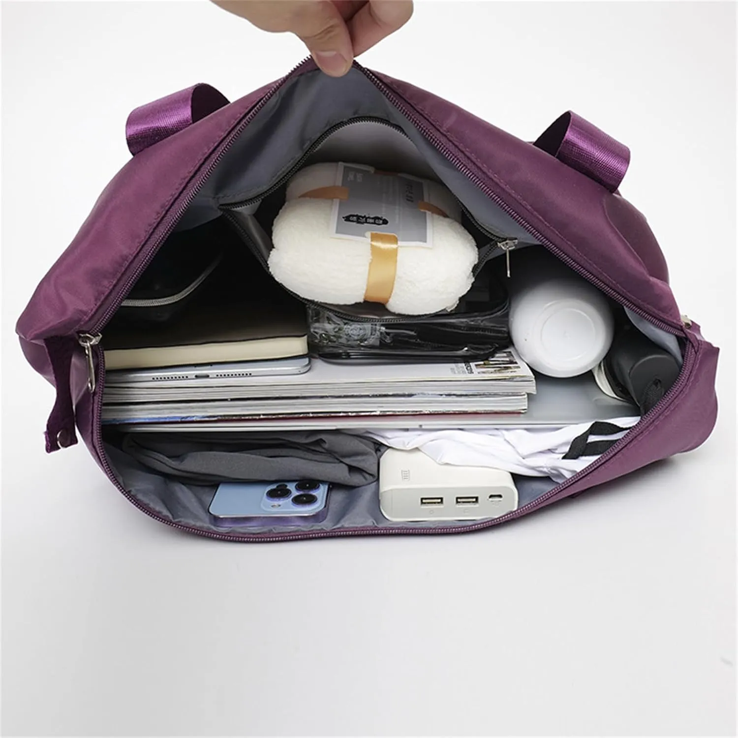 Kulken Travel Bag with Wheels, 2025 New Large Capacity Travel Bag - Universal Wheel Removable (non-wheeled, Dark Purple)