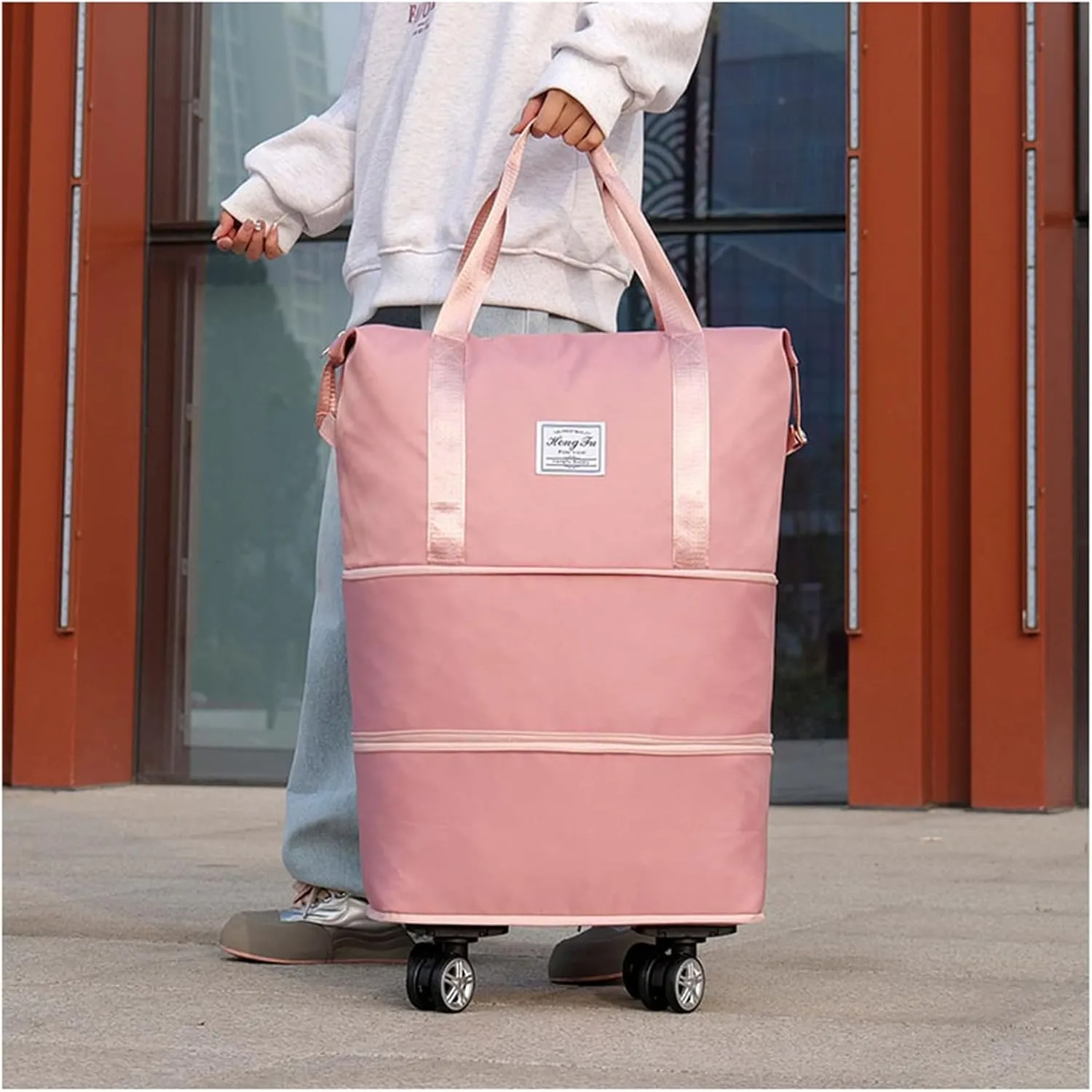 Kulken Travel Bag with Wheels, 2025 New Large Capacity Travel Bag - Universal Wheel Removable (non-wheeled, Dark Purple)