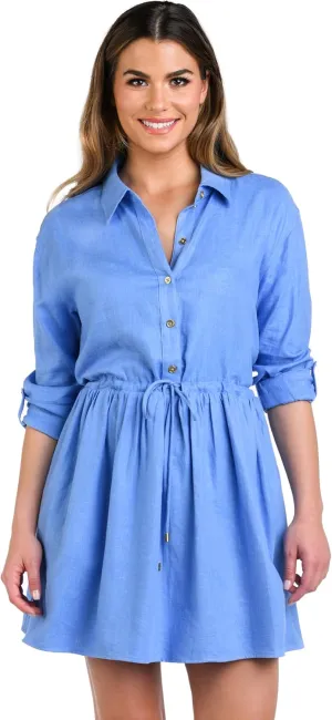 La Blanca Women's Short Sleeve Mini Dress Swimsuit Cover Up