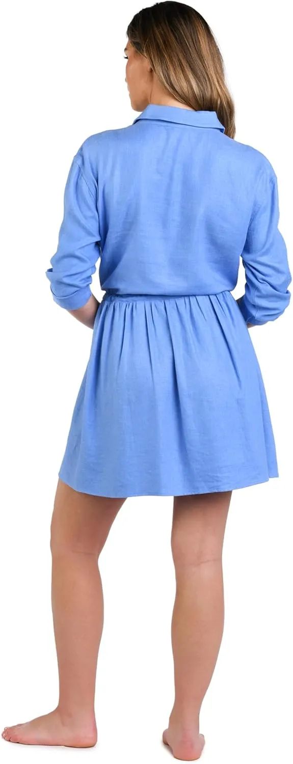 La Blanca Women's Short Sleeve Mini Dress Swimsuit Cover Up