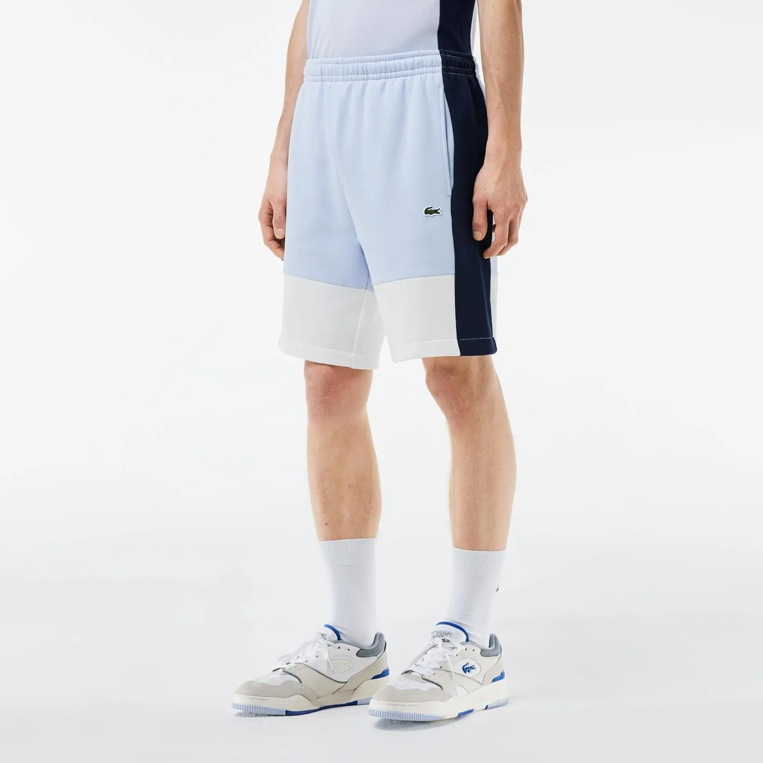 Lacoste Men's Regular Fit Brushed Fleece Colorblock Shorts