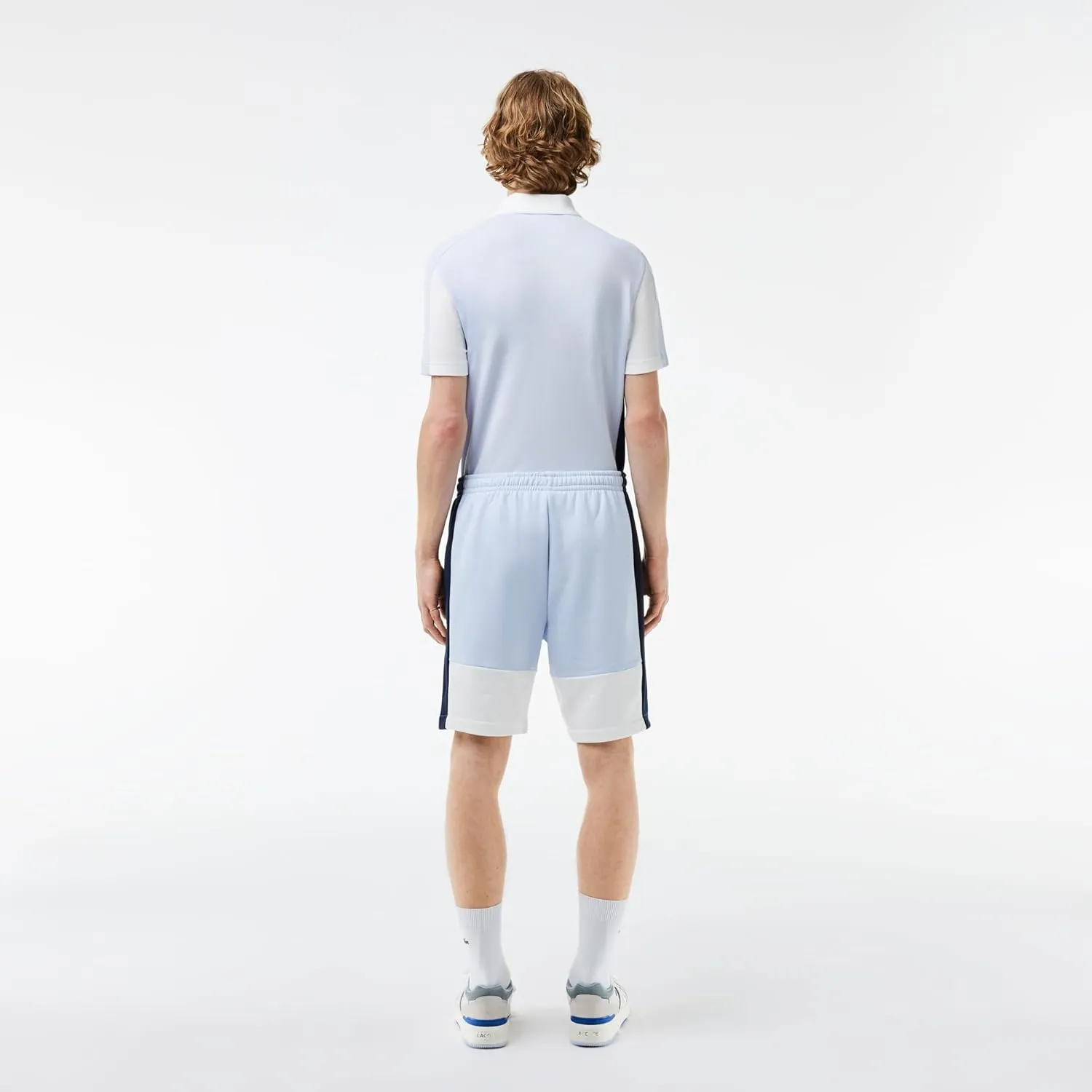 Lacoste Men's Regular Fit Brushed Fleece Colorblock Shorts