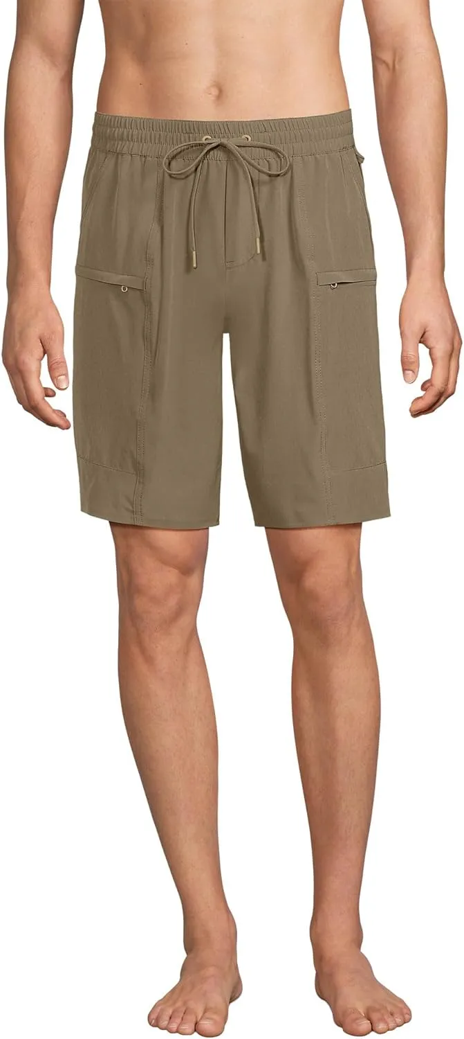 Lands' End Men's 9 Inch Packable Cargo Swim Shorts
