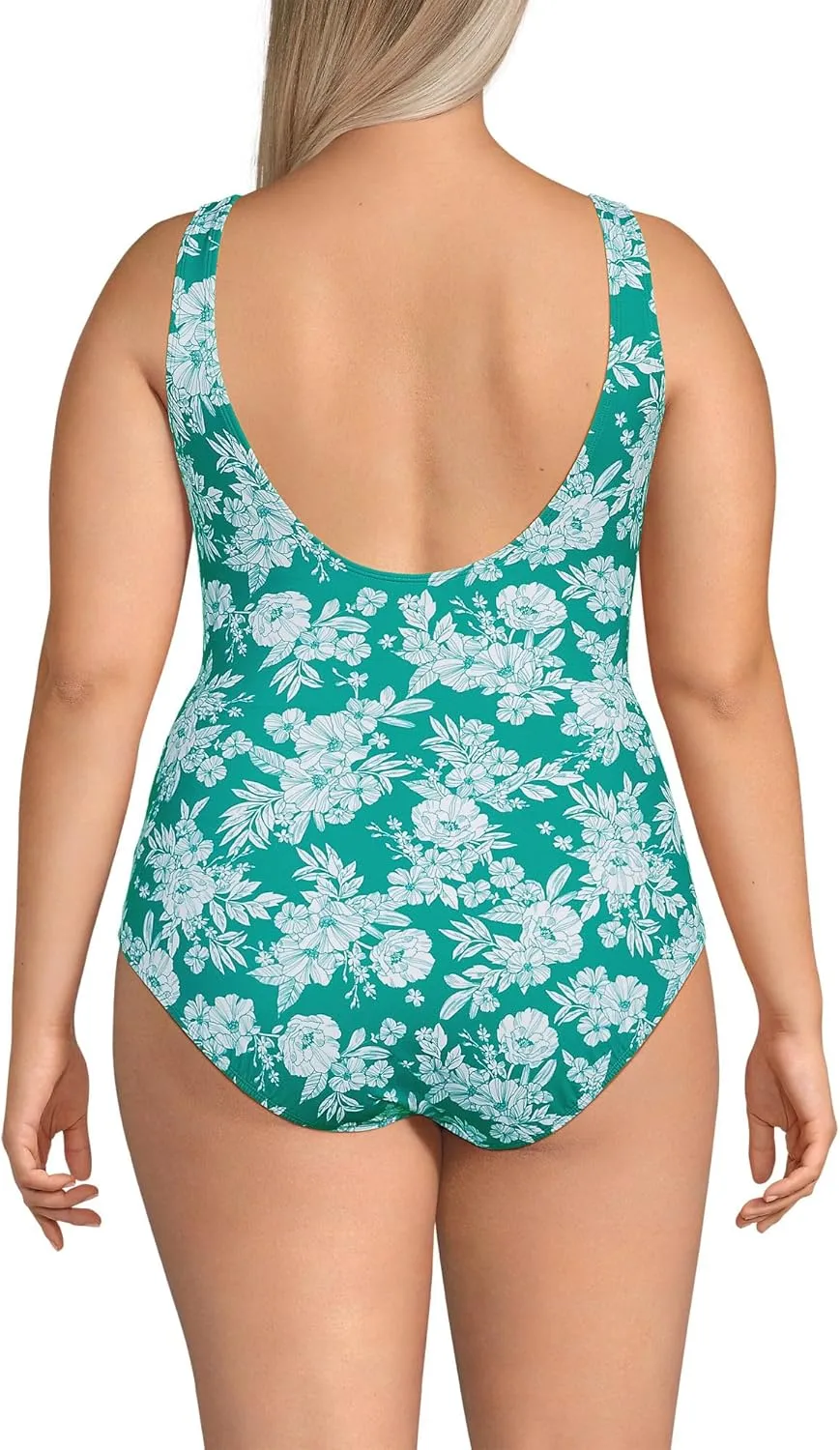 Lands' End Women's Slender Suit Wrap One Piece Swimsuit