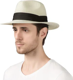 Lanzom Summer Beach Sun Hats for Men Women Foldable Floppy Travel Packable Staw Hat, Wide Brim Hat