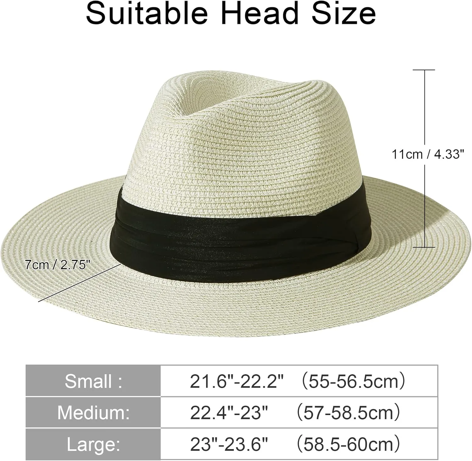 Lanzom Summer Beach Sun Hats for Men Women Foldable Floppy Travel Packable Staw Hat, Wide Brim Hat