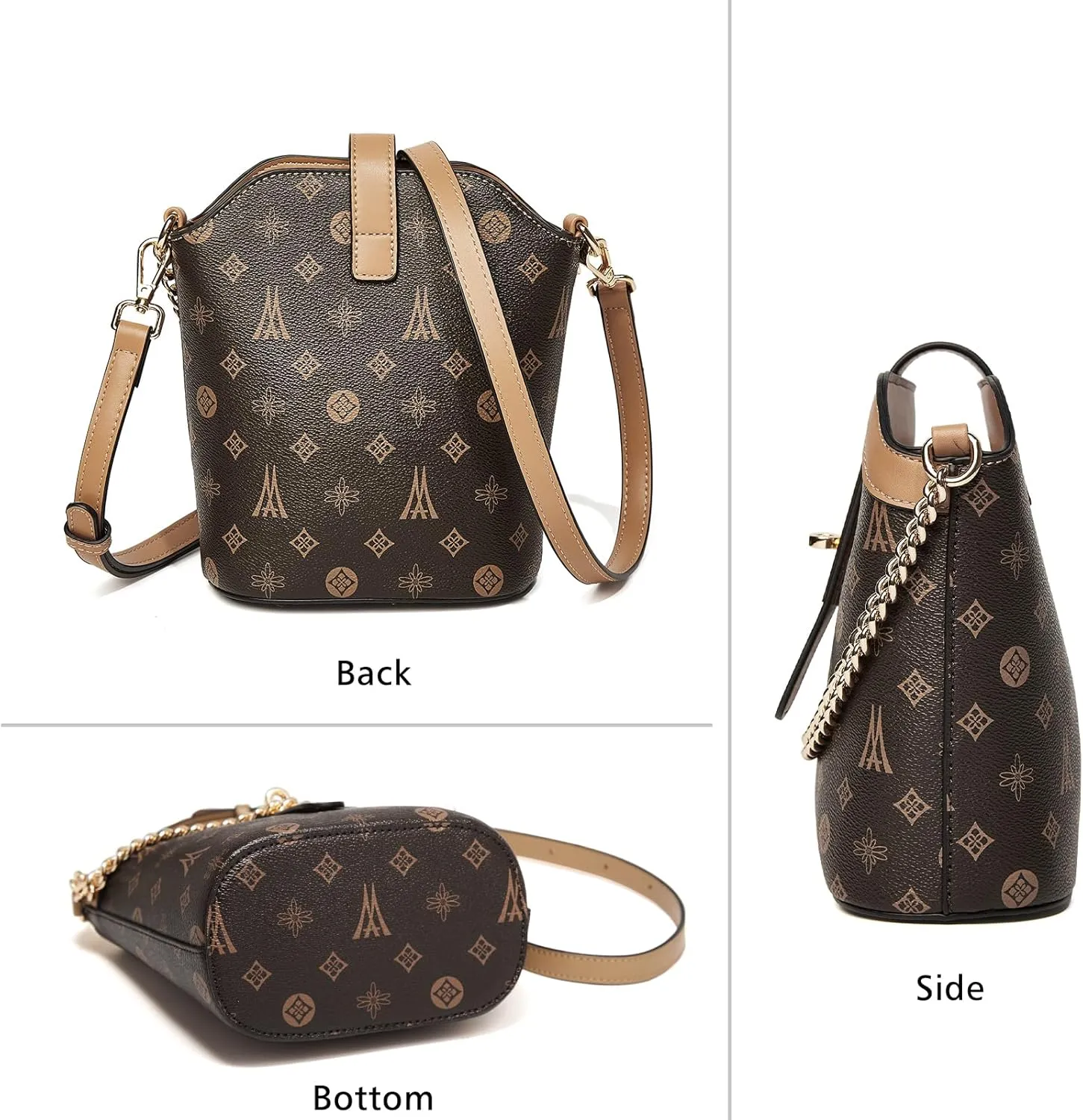 LAORENTOU Vegan Leather Small Crossbody Bags for Women Designer Cell Phone Bag Wallet Purses Adjustable Strap