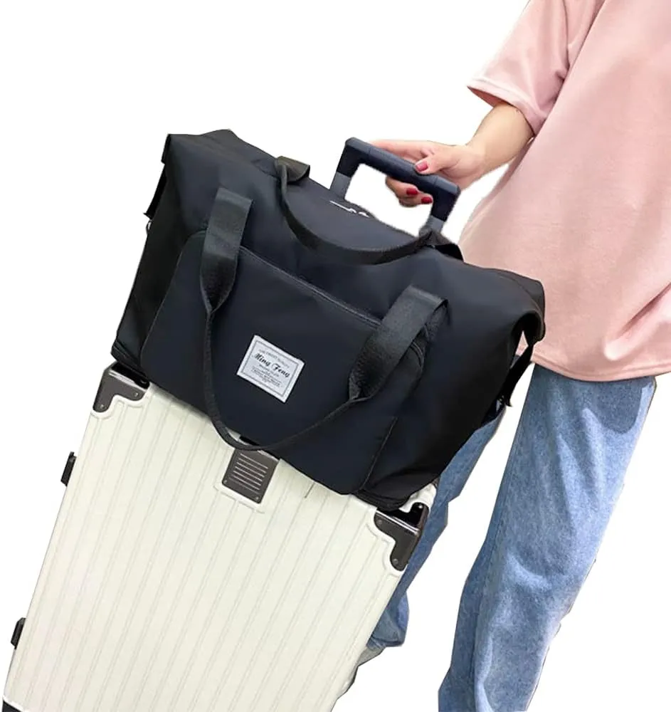 LAPRBY Gym Bag for Women Men Travel Duffel Bags Weekender Bags for Women Drybag Waterproof Bag High-capacity and Shoe Bag (Black)