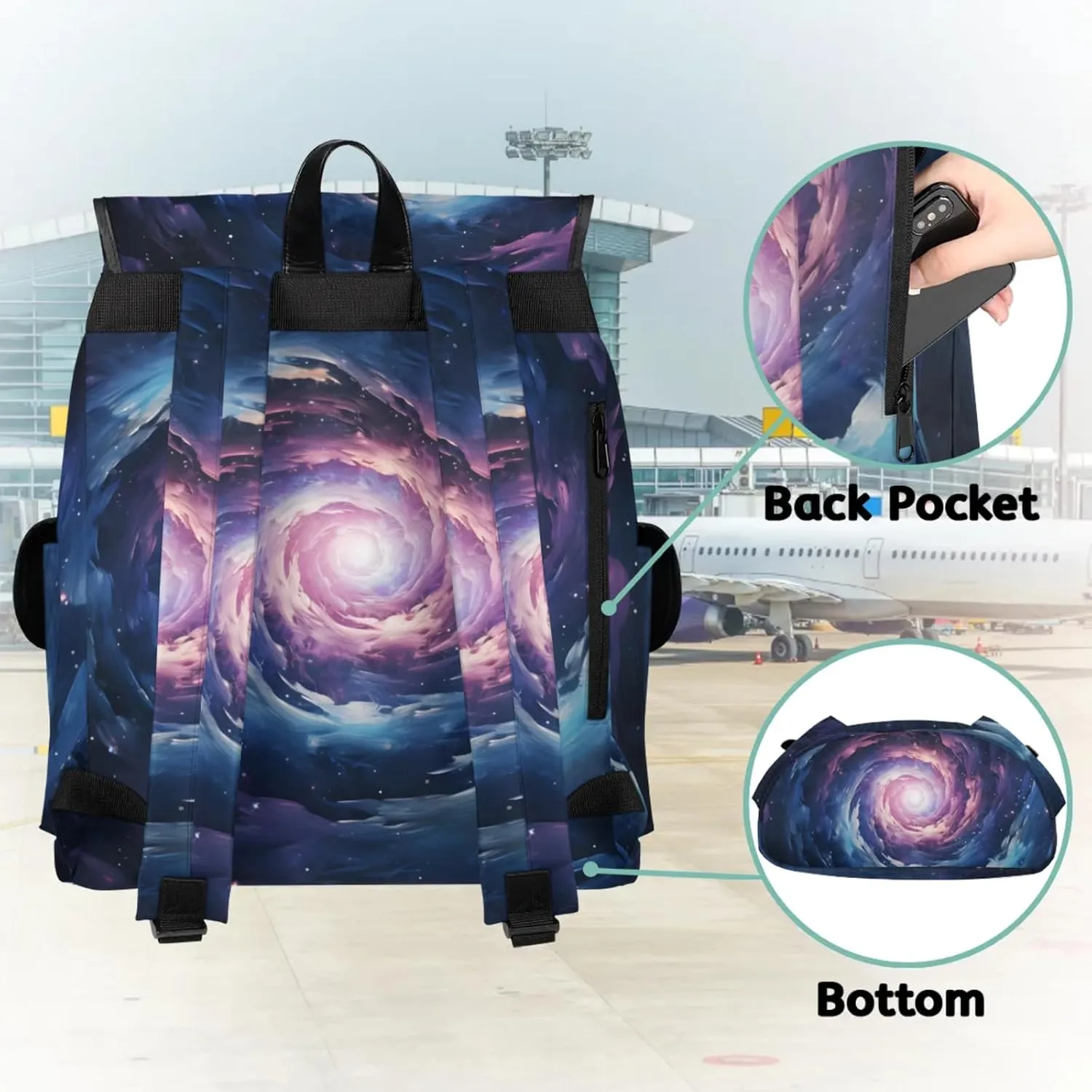 Laptop Backpacks Galaxy Space Travel Backpack for Women Work Backpack Computer Bag for Business Travel Fits 15 Inch Laptop