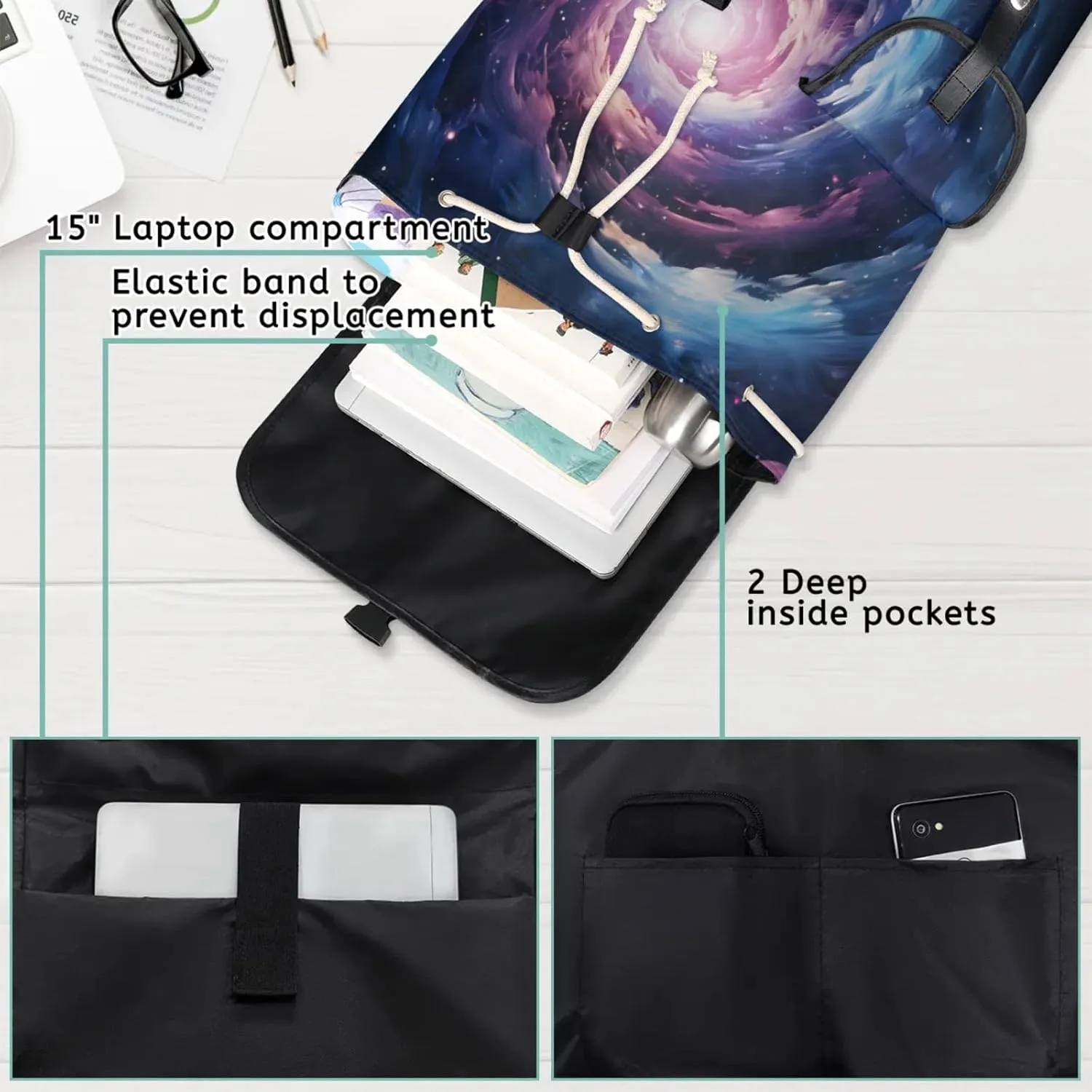 Laptop Backpacks Galaxy Space Travel Backpack for Women Work Backpack Computer Bag for Business Travel Fits 15 Inch Laptop