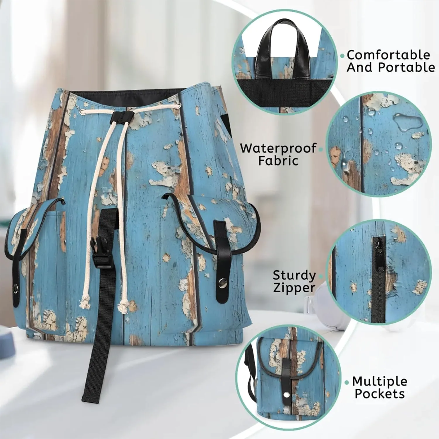 Laptop Backpacks Old Wood Plank Travel Backpack for Women Work Backpack Computer Bag for Business Travel Fits 15 Inch Laptop