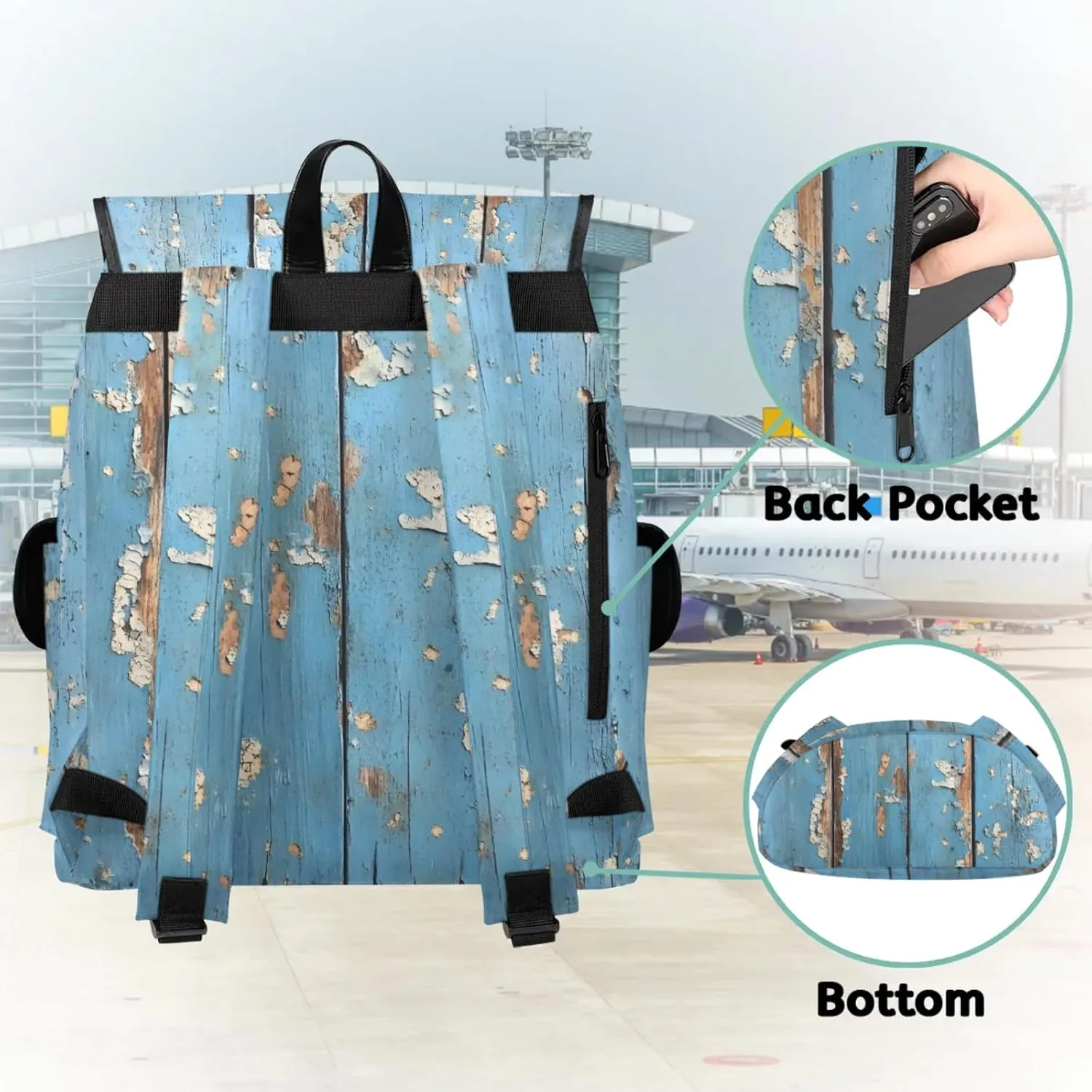 Laptop Backpacks Old Wood Plank Travel Backpack for Women Work Backpack Computer Bag for Business Travel Fits 15 Inch Laptop