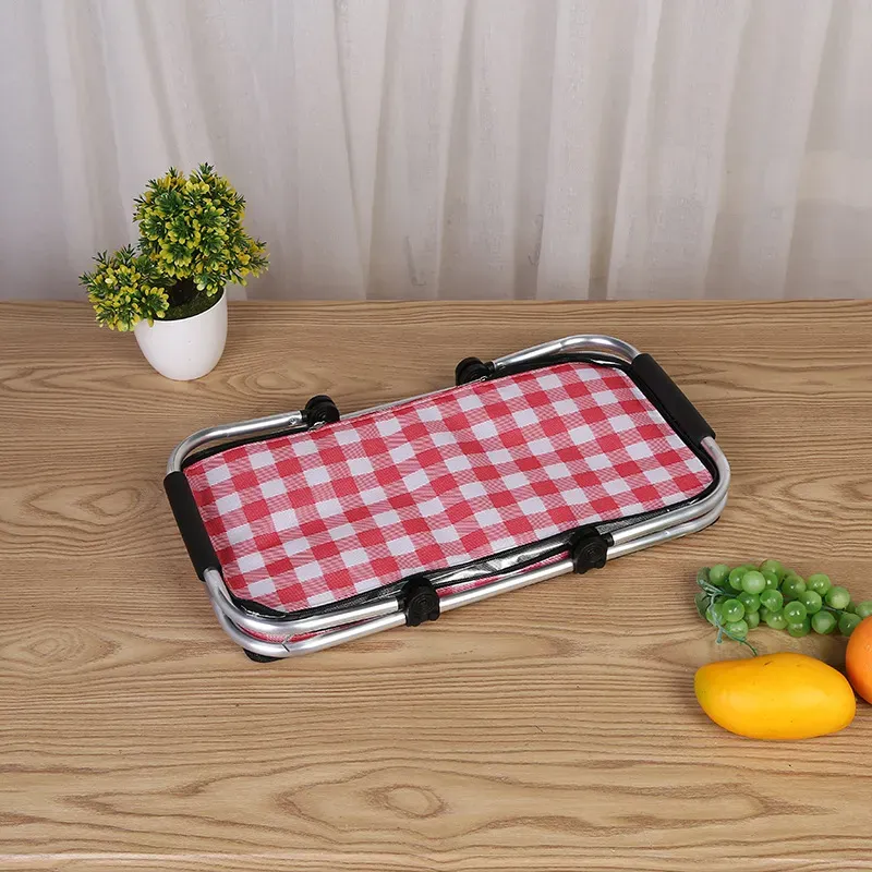 Large 25L Insulated Picnic Basket in Red with 15kg Load Capacity