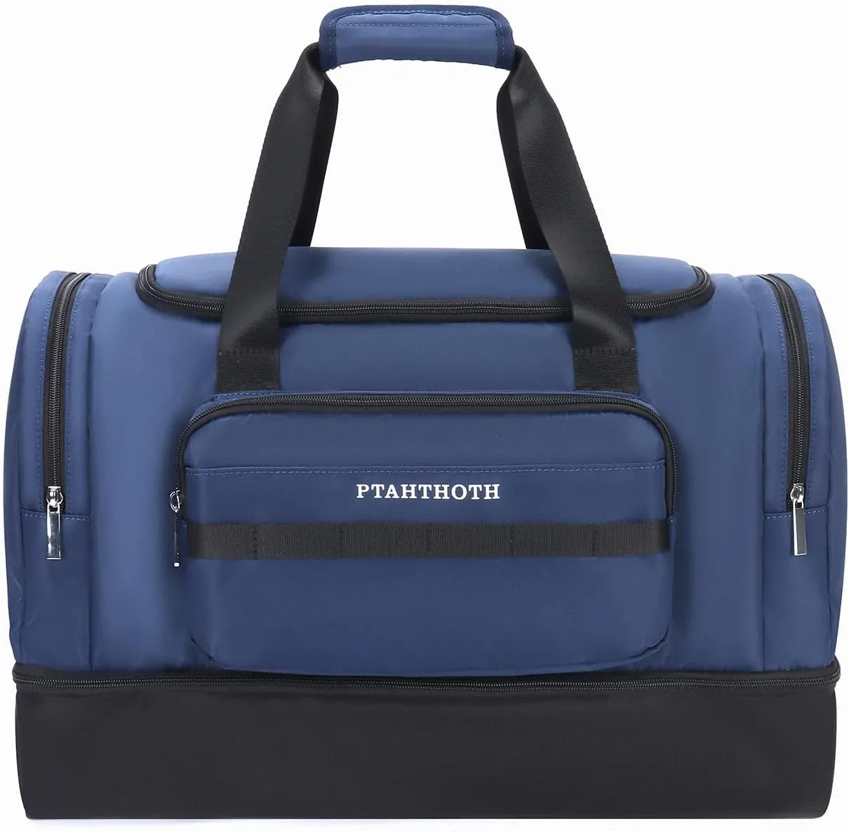 Large 42L Carry On Duffle Bag for Travel & Gym - TSA Approved Airplane Personal Item with Shoe Compartment & Wet Pocket, Water-Resistant Weekender Overnight Bag for Men Women (Blue)
