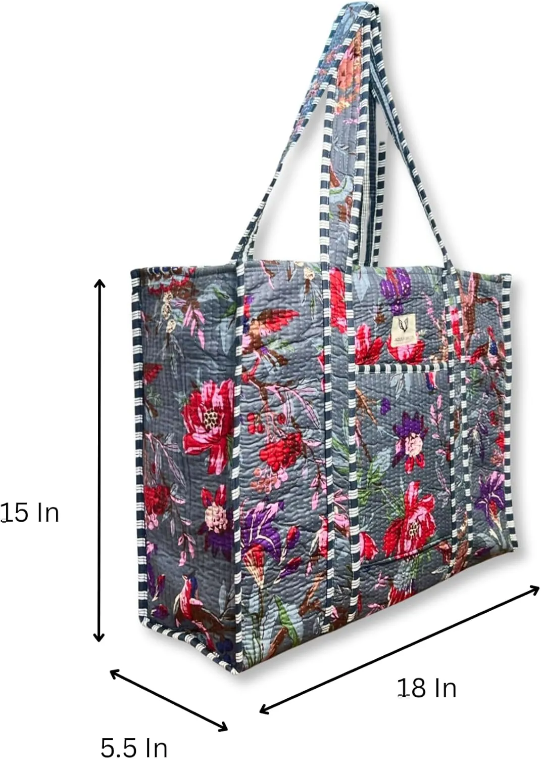 Large Capacity Shoulder Tote Bag 100% Cotton Shopping Bag
