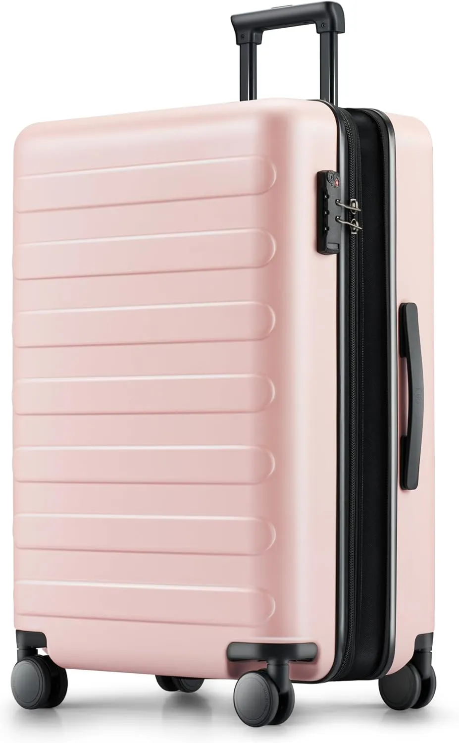 Large Checked Luggage 28 Inch, Checking In Luggage with Smooth Spinner Wheels, Expandable, Hard Shell PC Suitcase, Lightweight Travel Luggage, TSA Approved (Pink, Rhine Max)