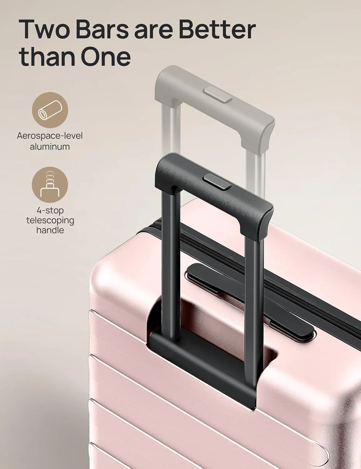 Large Checked Luggage 28 Inch, Checking In Luggage with Smooth Spinner Wheels, Expandable, Hard Shell PC Suitcase, Lightweight Travel Luggage, TSA Approved (Pink, Rhine Max)