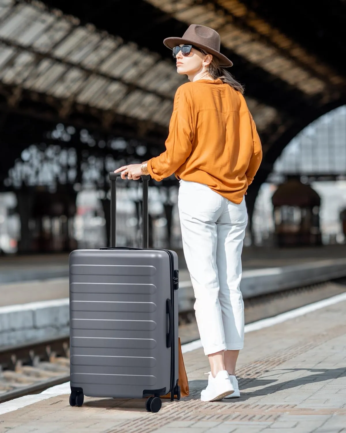Large Checked Luggage 28 Inch, Checking In Luggage with Smooth Spinner Wheels, Expandable, Hard Shell PC Suitcase, Lightweight Travel Luggage, TSA Approved (Pink, Rhine Max)