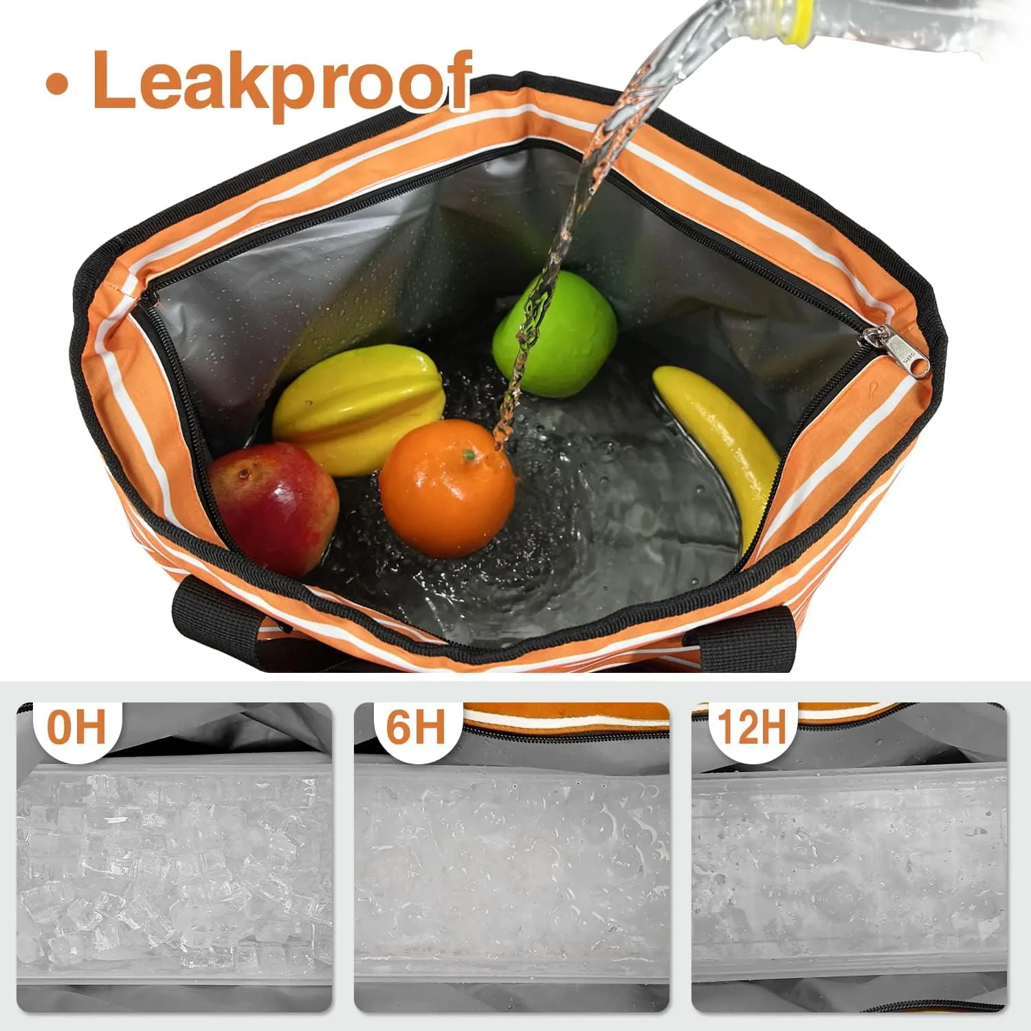 Large Cooler Bag Insulated Blue 30can 18L,Leakproof Soft Coolers Insulated Tote Bag, Reusable Grocery Bag ，Lunch Box Lunch Bag for Picnic Beach Camping.…