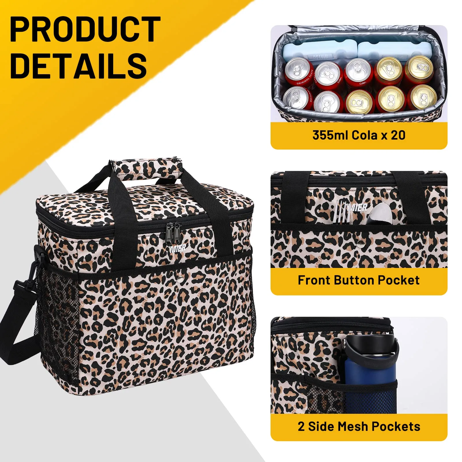 Large Leopard Print Cooler Bag