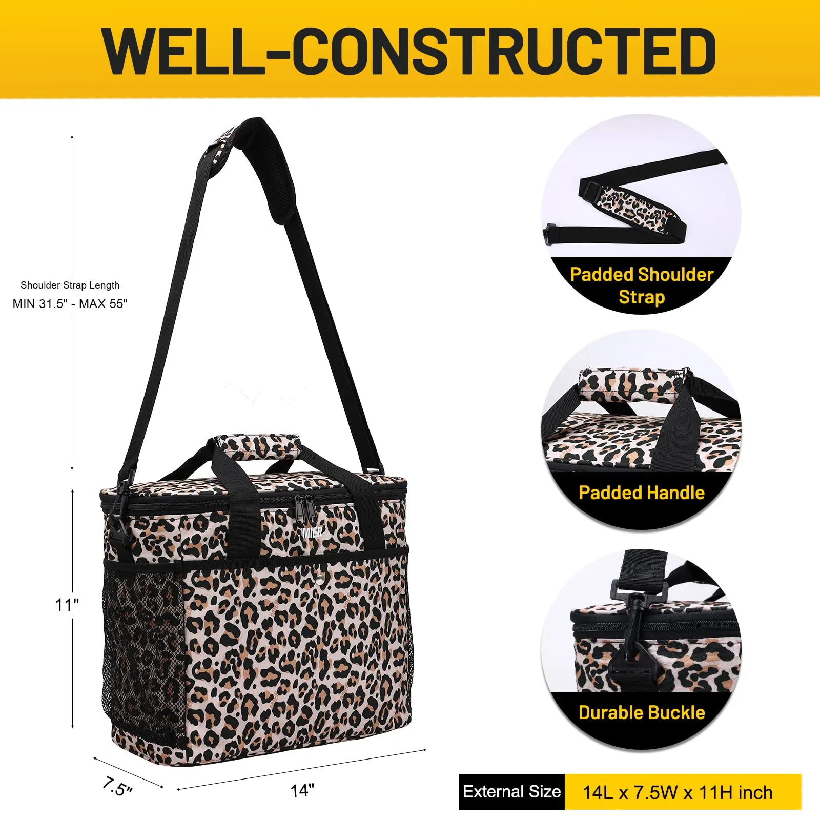 Large Leopard Print Cooler Bag