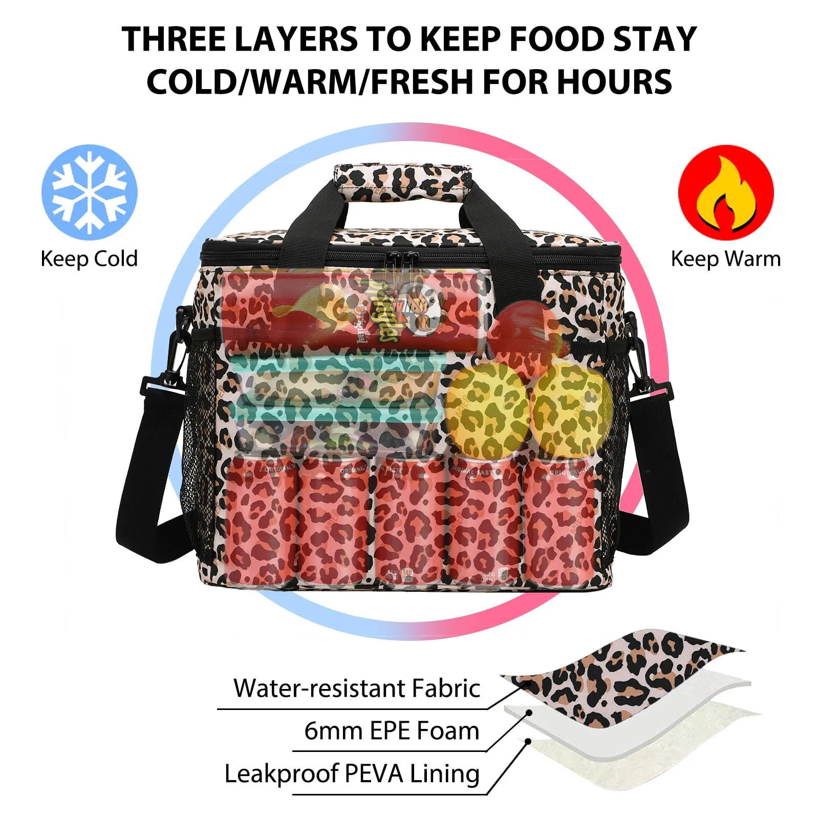 Large Leopard Print Cooler Bag