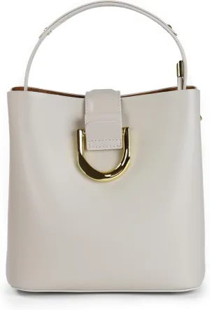 Leather Bucket Bag for Women - Black and Brown Genuine Leather Medium Size Purses