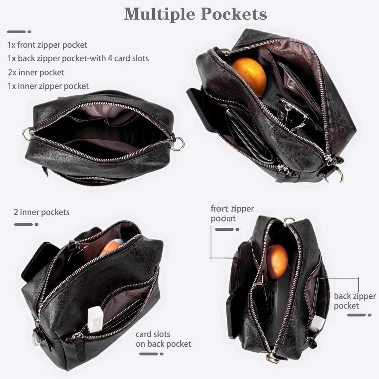Leather Crossbody Purses for Women,Small Cross Body Bag Wide Adjustable Strap Shoulder Handbag with Credit Card Slots