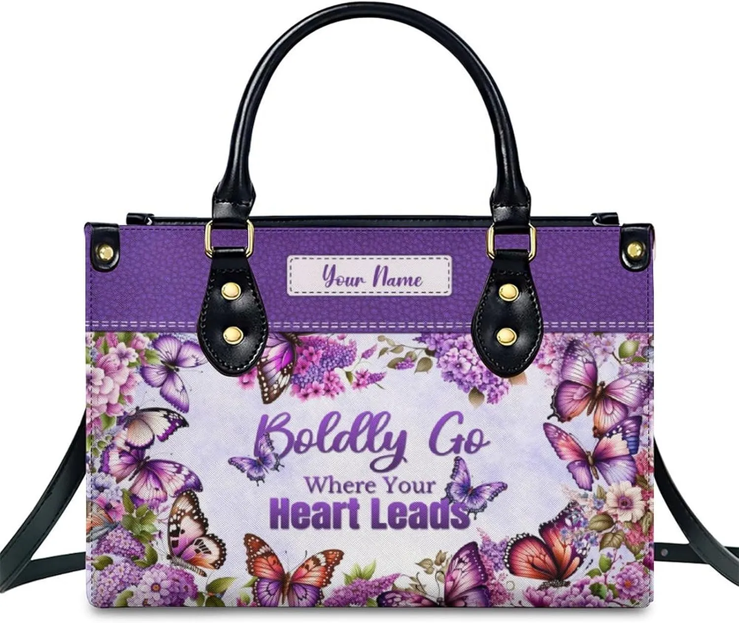Leather Handbag for Women, Flower Tote Bags Crossbody Bag, Shoulder Purses for Daily & Travel, Gifts for Mom