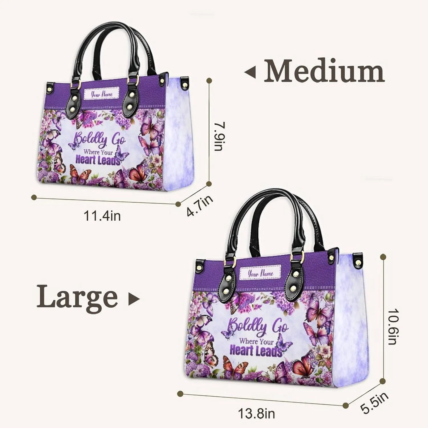 Leather Handbag for Women, Flower Tote Bags Crossbody Bag, Shoulder Purses for Daily & Travel, Gifts for Mom