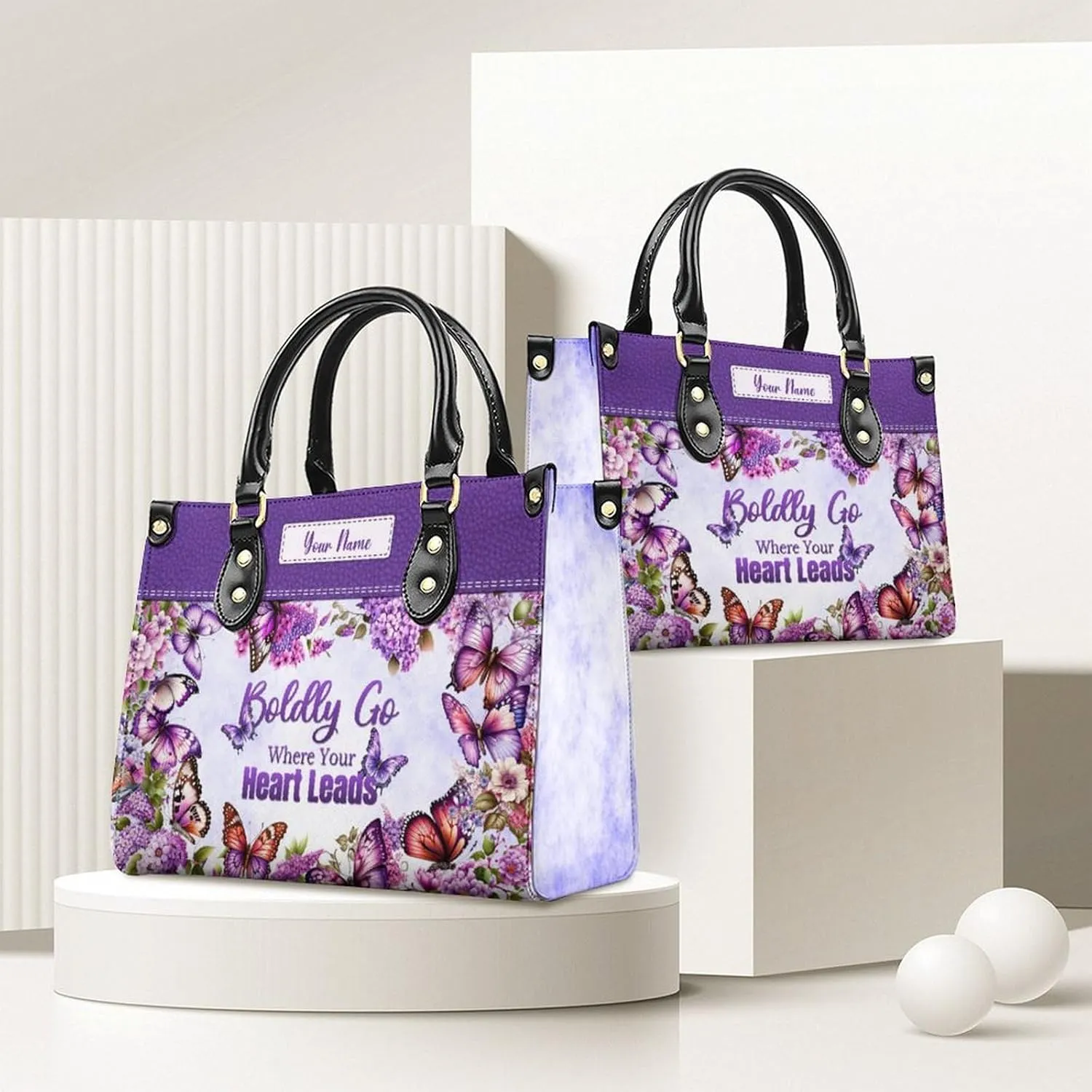 Leather Handbag for Women, Flower Tote Bags Crossbody Bag, Shoulder Purses for Daily & Travel, Gifts for Mom