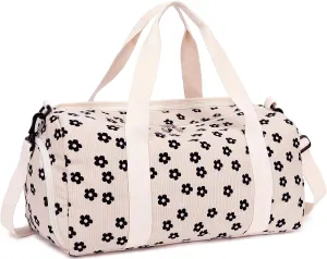 LEDAOU Gym Bag Duffle Women Dance Bags with Wet Pocket Overnight Bag with Waterproof Shoe Pouch for Girls Kids Travel Foldable Bag