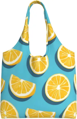 Lemon wedges Printed Single Shoulder Commuter Canvas Bag, Grocery Shopping Bag, Daily Use Canvas Bag