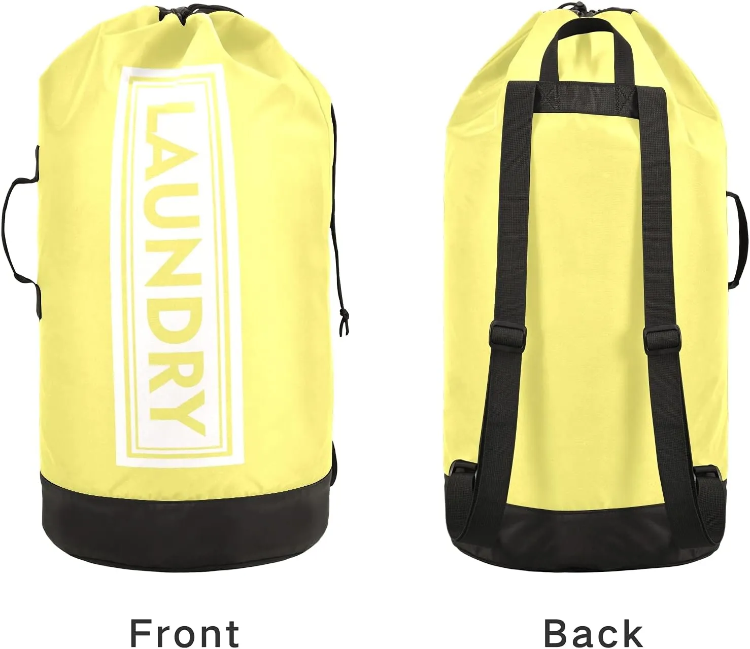 Lemon Yellow Laundry Backpack Large Heavy Duty Laundry Bag for College Students Laundry bag with Shoulder Straps for Camp Traveling Waterproof Rainbow color (One color a day, good mood every day)