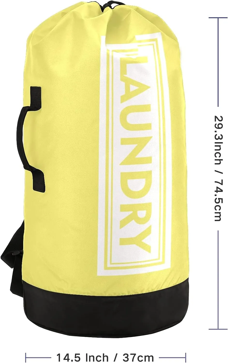Lemon Yellow Laundry Backpack Large Heavy Duty Laundry Bag for College Students Laundry bag with Shoulder Straps for Camp Traveling Waterproof Rainbow color (One color a day, good mood every day)