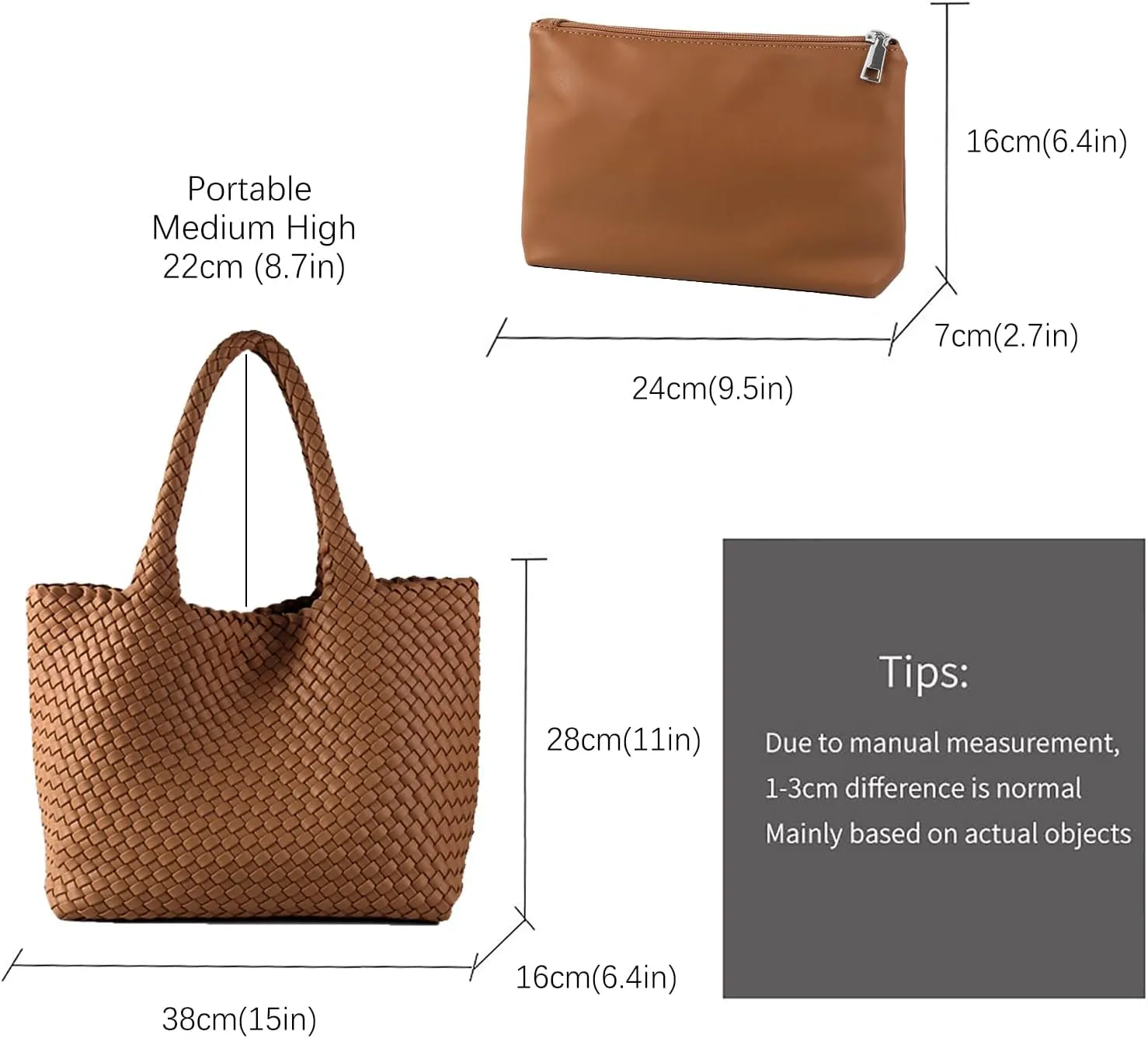 LEMONEYE Women's PU Hand woven Handbag Shoulder Bag Fashion Belt Wallet Suitable for Work Shopping Travel Daily