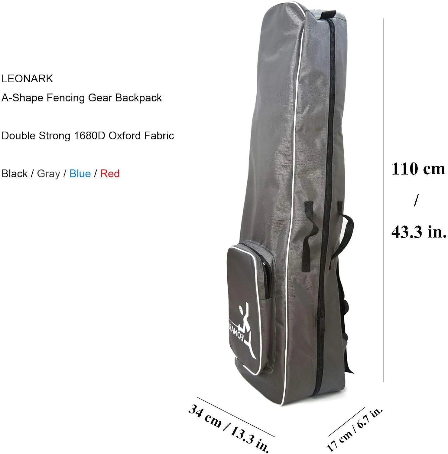 LEONARK Fencing Draw-bar Wheel Bag for Epee Saber and Foil - Hema Sword Bag Trolley Case for Fencing Suit and Mask