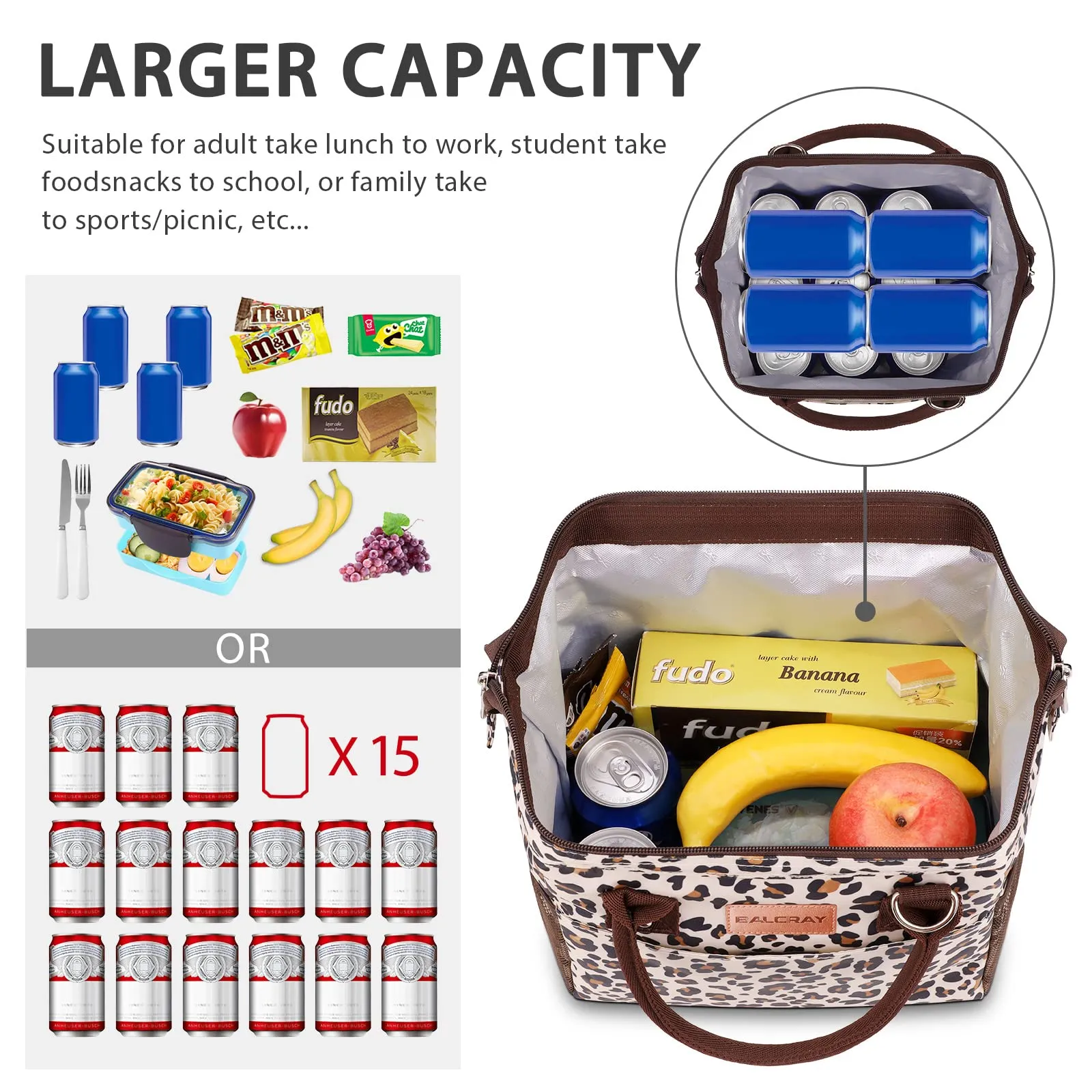 Leopard Print Lunch Bag-2 Carrying Options