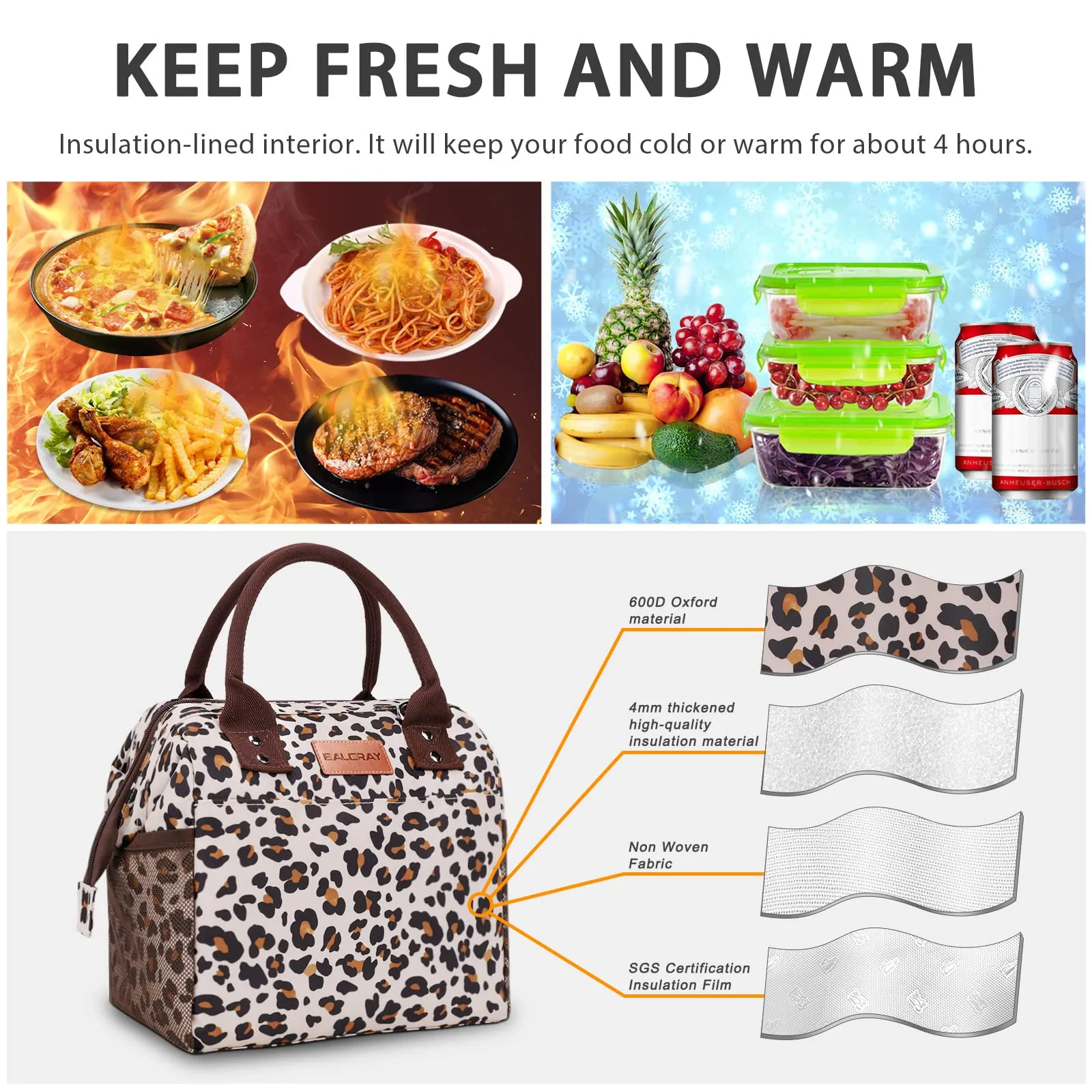 Leopard Print Lunch Bag-2 Carrying Options