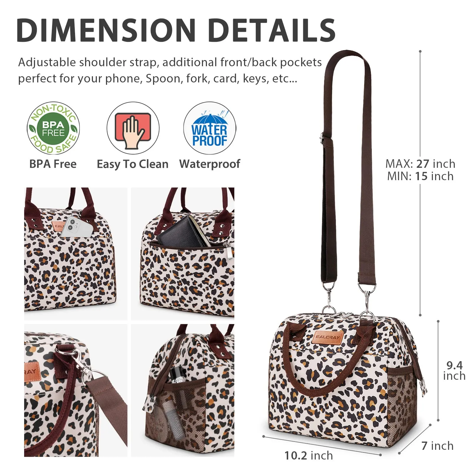 Leopard Print Lunch Bag-2 Carrying Options