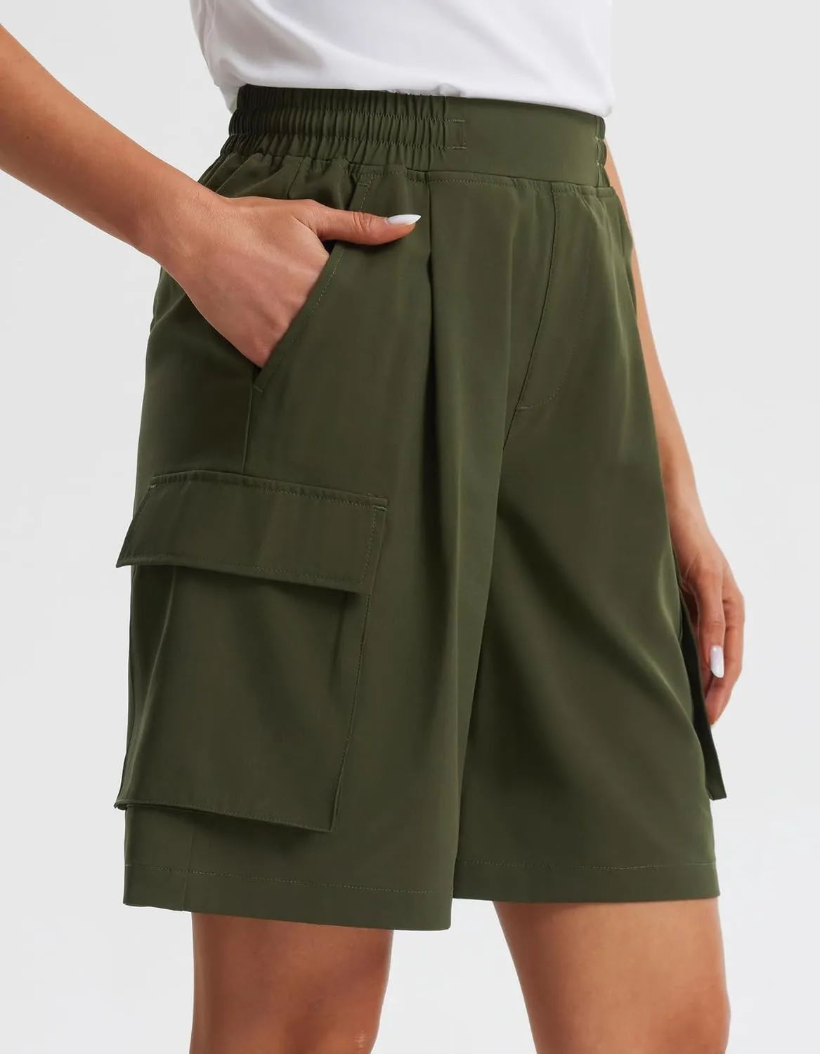 Libin Women's Hiking Cargo Shorts Wide Leg Bermuda Shorts Knee Length Lightweight Quick Dry Casual Short for Summer Travel